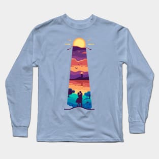 Romantic sunset by the sea Long Sleeve T-Shirt